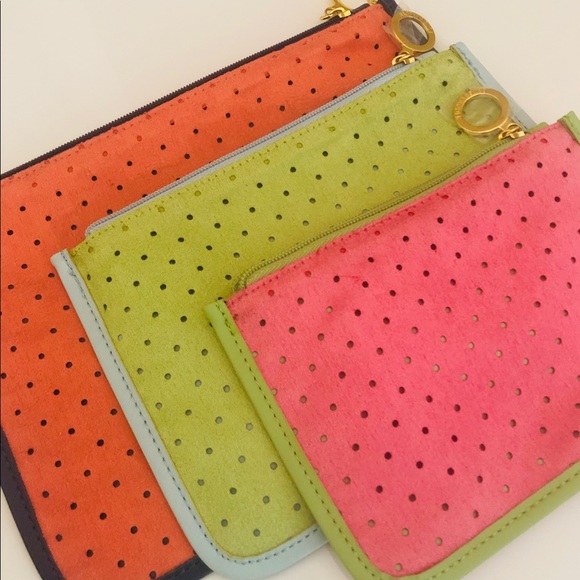 Estée Lauder Set of Three Faux Suede Makeup Bags - Picture 1 of 6